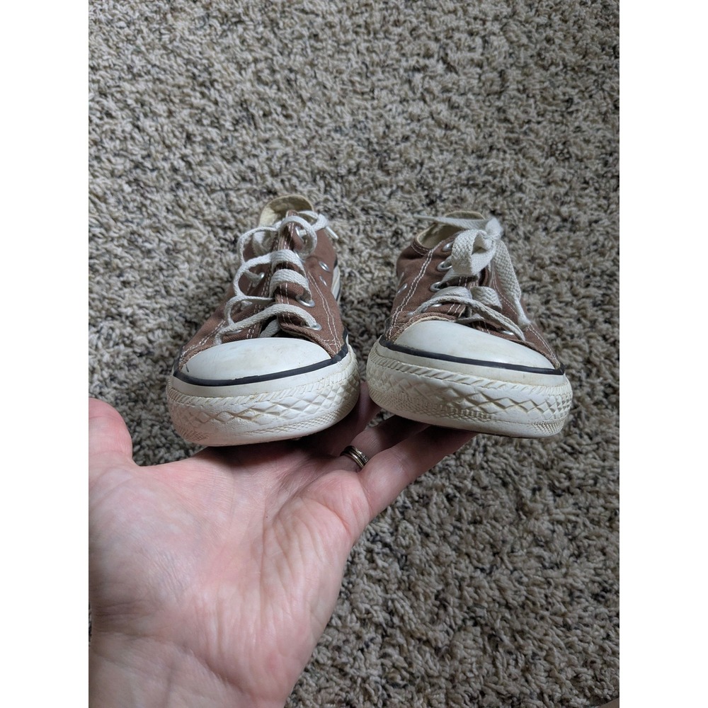 Converse Chuck Taylor All Star Low Top Brown Canvas Kids Sneakers Size 1 3Q1112 - Picture 6 of 8